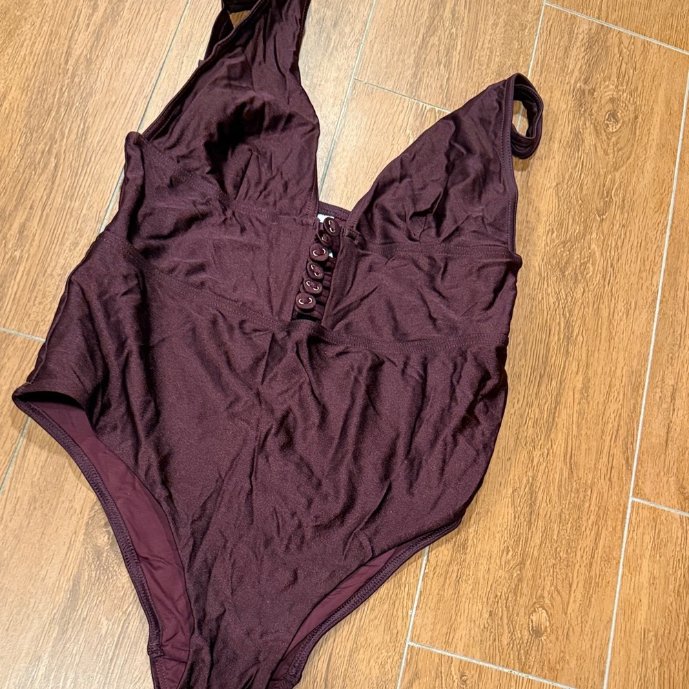 Zimmermann Burgundy One Piece Swimsuit